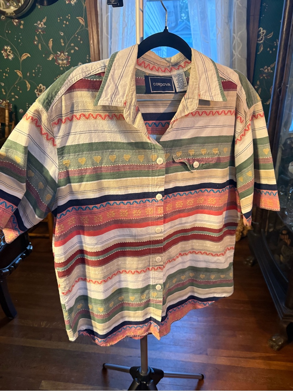 Vintage Women’s Cordova Multicolor Striped Button-Up Shirt